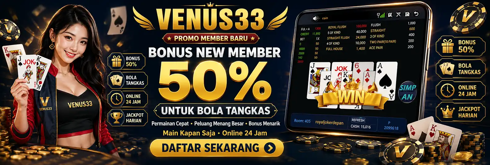 BONUS NEW MEMBER 50% BOLA TANGKAS